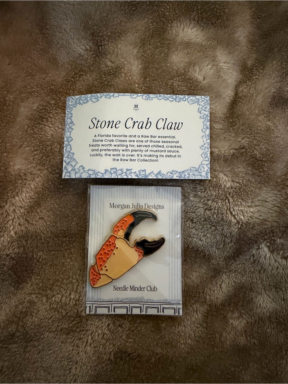 Morgan Julia Design Needlepoint- Needle minder Club- Stone Crab Claw